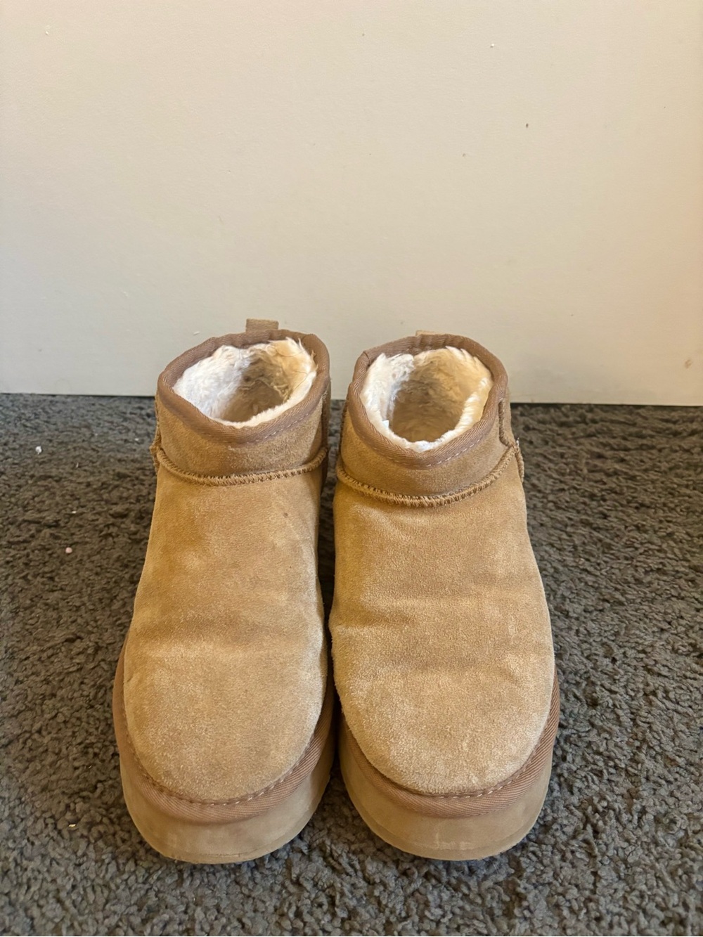 UGG Kids Chestnut Suede Shearling Ankle Boots